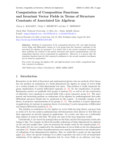 Computation of Composition Functions Constants of Associated Lie Algebras