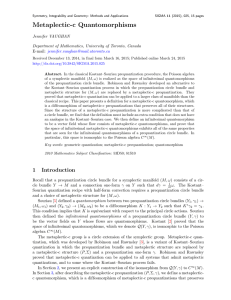 Metaplectic-c Quantomorphisms Jennifer VAUGHAN Department of Mathematics, University of Toronto, Canada E-mail: