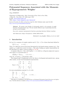 Polynomial Sequences Associated with the Moments ts ?