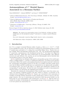 Automorphisms of C Moduli Spaces Associated to a Riemann Surface ∗