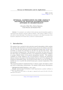 OPTIMAL ALTERNATIVE TO THE AKIMA’S METHOD OF SMOOTH INTERPOLATION APPLIED IN DIABETOLOGY