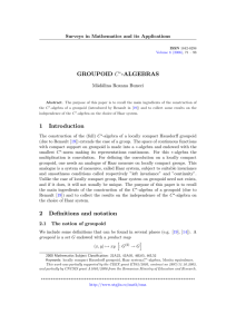 GROUPOID C -ALGEBRAS Surveys in Mathematics and its Applications M¼