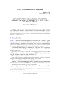 REPRESENTATION THEOREM FOR STOCHASTIC DIFFERENTIAL EQUATIONS IN HILBERT SPACES AND ITS APPLICATIONS