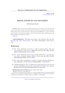 SHOCK WAVES IN GAS DYNAMICS Surveys in Mathematics and its Applications
