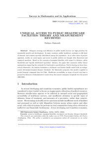 UNEQUAL ACCESS TO PUBLIC HEALTHCARE FACILITIES: THEORY AND MEASUREMENT REVISITED