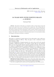50 YEARS SETS WITH POSITIVE REACH - A SURVEY - Christoph Th¨