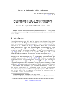 PROBABILISTIC NORMS AND STATISTICAL CONVERGENCE OF RANDOM VARIABLES