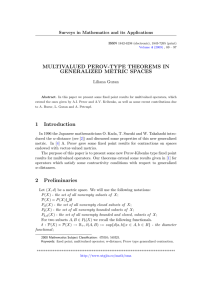MULTIVALUED PEROV-TYPE THEOREMS IN GENERALIZED METRIC SPACES Liliana Guran