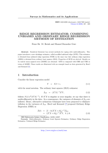 RIDGE REGRESSION ESTIMATOR: COMBINING UNBIASED AND ORDINARY RIDGE REGRESSION METHODS OF ESTIMATION