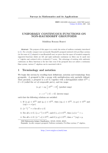 UNIFORMLY CONTINUOUS FUNCTIONS ON NON-HAUSDORFF GROUPOIDS Surveys in Mathematics and its Applications M˘