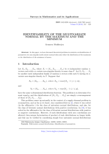 IDENTIFIABILITY OF THE MULTIVARIATE NORMAL BY THE MAXIMUM AND THE MINIMUM