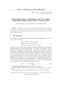 DETERMINATION TEMPERATURE OF A HEAT EQUATION FROM THE FINAL VALUE DATA