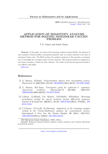 APPLICATION OF HOMOTOPY ANALYSIS METHOD FOR SOLVING NONLINEAR CAUCHY PROBLEM