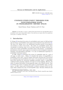 COMMON FIXED POINT THEOREM FOR NONCOMPATIBLE MAPS IN PROBABILISTIC METRIC SPACE