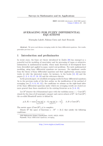 AVERAGING FOR FUZZY DIFFERENTIAL EQUATIONS Surveys in Mathematics and its Applications