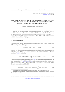 ON THE REGULARITY OF MILD SOLUTIONS TO COMPLETE HIGHER ORDER DIFFERENTIAL