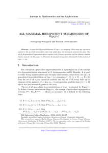 ALL MAXIMAL IDEMPOTENT SUBMONOIDS OF Hyp (n) Surveys in Mathematics and its Applications