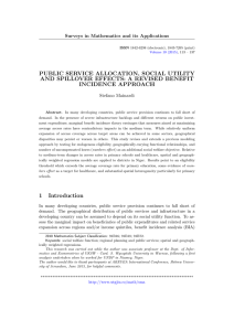 PUBLIC SERVICE ALLOCATION, SOCIAL UTILITY AND SPILLOVER EFFECTS: A REVISED BENEFIT