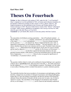Theses On Feuerbach  Karl Marx 1845