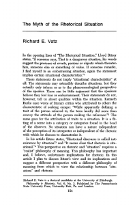 The  Myth  of  the  Rhetorical ... Richard  E.  Vatz