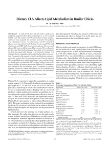 Dietary CLA Affects Lipid Metabolism in Broiler Chicks