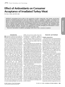 Effect of Antioxidants on Consumer Acceptance of Irradiated Turkey Meat JFS: