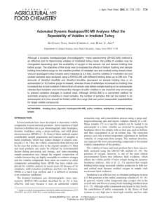 Automated Dynamic Headspace/GC-MS Analyses Affect the K -C