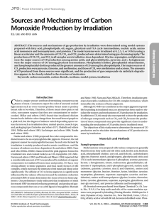 Sources and Mechanisms of Carbon Monoxide Production by Irradiation