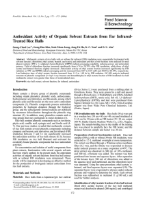 Antioxidant Activity of Organic Solvent Extracts from Far Infrared- Seung-Cheol Lee