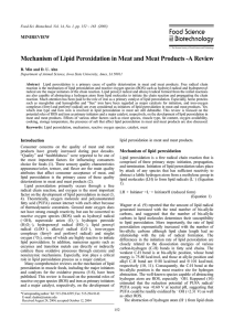 Mechanism of Lipid Peroxidation in Meat and Meat Products -A... B. Min and D. U. Ahn