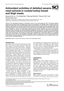 Antioxidant activities of defatted sesame meal extracts in cooked turkey breast