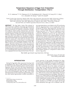 Temperature Sequence of Eggs from Oviposition Through Distribution: Transportation—Part 3