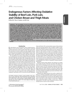 Endogenous Factors Affecting Oxidative Stability of Beef Loin, Pork Loin,