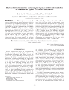 Ethylenediaminetetraacetate and lysozyme improves antimicrobial activities Escherichia coli