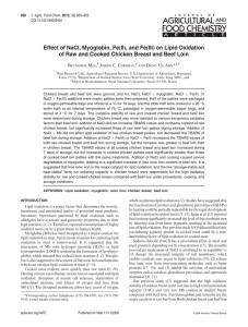 Effect of NaCl, Myoglobin, Fe(II), and Fe(III) on Lipid Oxidation