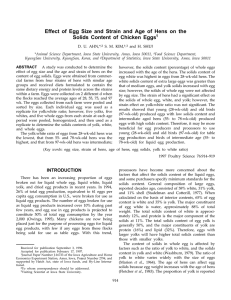 Effect of Egg Size and Strain and Age of Hens... Solids Content of Chicken Eggs