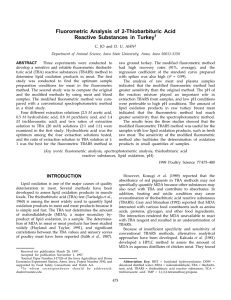 Fluorometric Analysis of 2-Thiobarbituric Acid Reactive Substances in Turkey