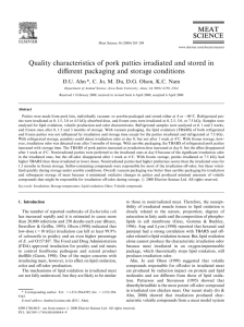 Quality characteristics of pork patties irradiated and stored in