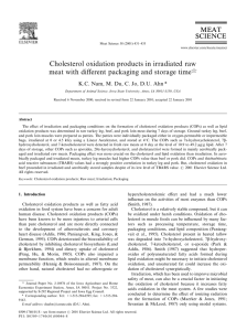 Cholesterol oxidation products in irradiated raw $