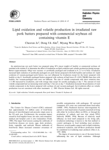 Lipid oxidation and volatile production in irradiated raw