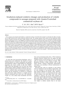 Irradiation-induced oxidative changes and production of volatile
