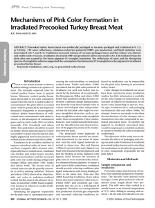 Mechanisms of Pink Color Formation in Irradiated Precooked Turkey Breast Meat JFS: