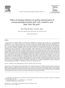 Effect of ionizing radiation on quality characteristics of ᎐soft᎐exudative, and