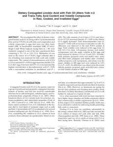 Dietary Conjugated Linoleic Acid with Fish Oil Alters Yolk n-3