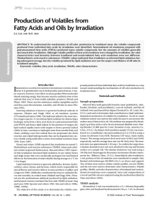 Production of Volatiles from Fatty Acids and Oils by Irradiation JFS: