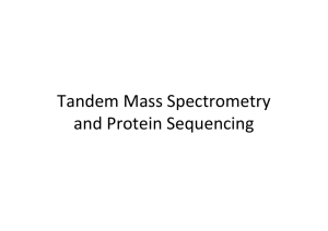 Tandem Mass Spectrometry   and Protein Sequencing 