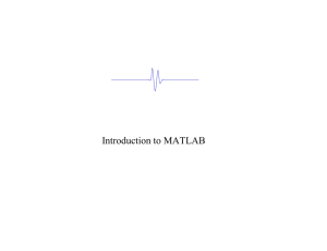 Introduction to MATLAB