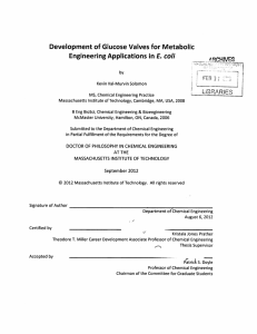 Development  of Glucose  Valves  for Metabolic E. coli ARCNES by