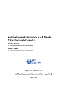 Modeling Changes in Connectivity at U.S. Airports: A Small Community Perspective