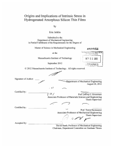 Origins  and Implications  of Intrinsic Stress  in by